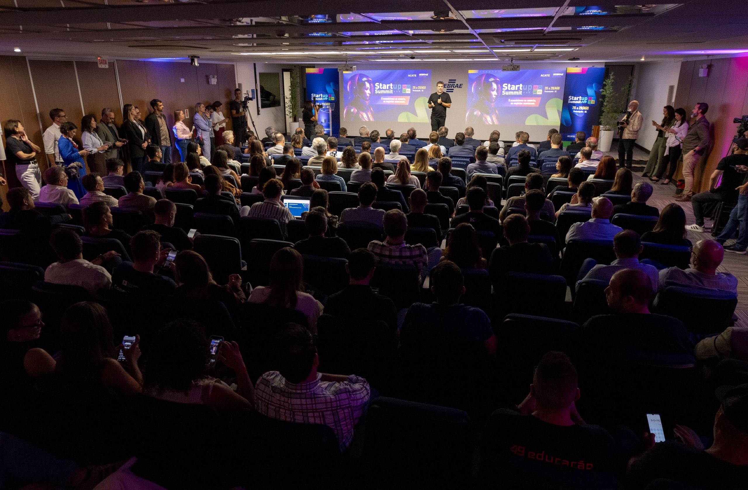 O Startup Summit 2026 foi oficialmente lançado na noite de 10/03, na sede do Sebrae/SC, em Florianópolis. Fotos: Fabrício Almeida