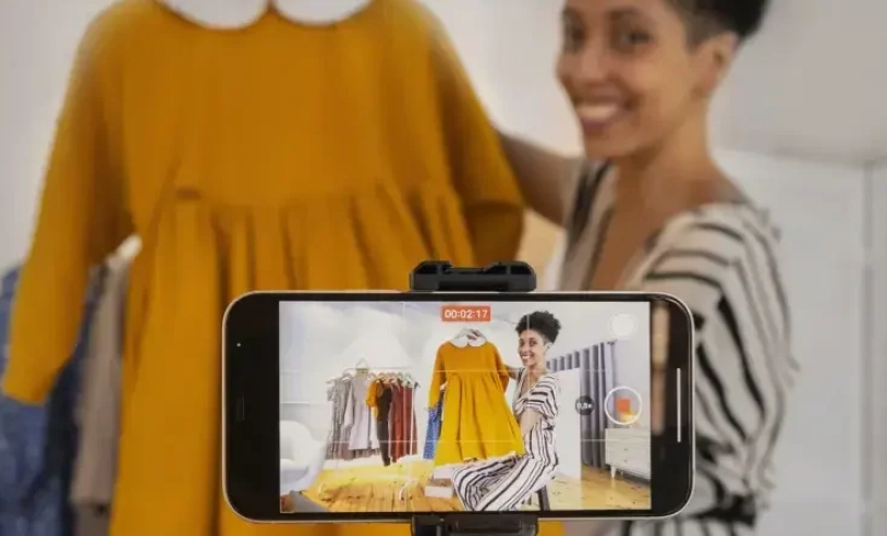Mulher Empreendedora Celular Redes Sociais Marketing Whatsapp E-commerce Vendas Roupas Brechó Confecção