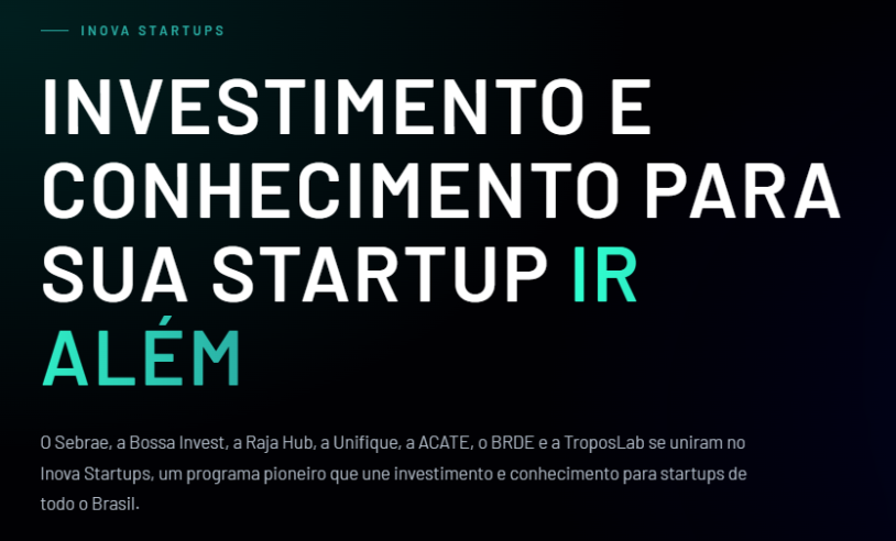 6ª edição do programa Inova Startups